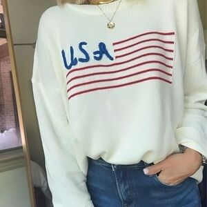 Social Threads • USA Embroidered Crew Sweater S